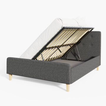 Helsinki Dark Grey 5′ King Size Ottoman Bed
