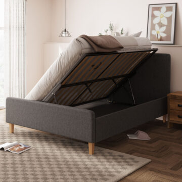 Helsinki Dark Grey 5′ King Size Ottoman Bed