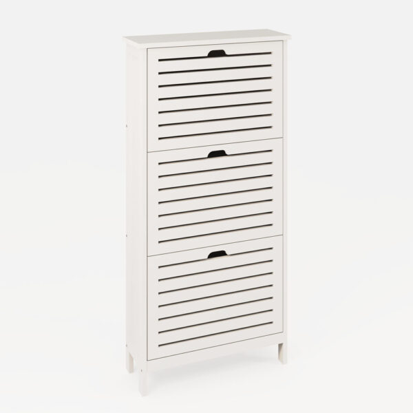 Orsk Three Tier Shoe Cabinet | White | Self Assembly