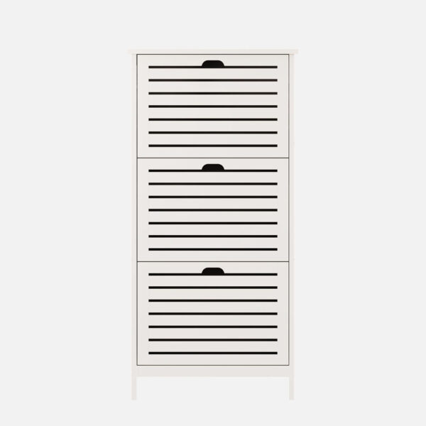 Orsk Three Tier Shoe Cabinet | White | Self Assembly