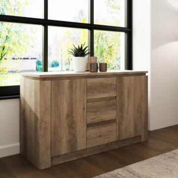 Valley Oak Sideboard 2 Door 3 Drawer | Self Assembly