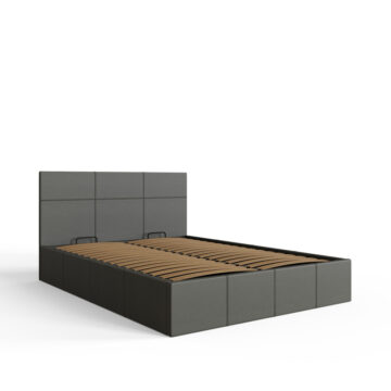 Marikina Grey PU 4′ End Lift Small Double Ottoman Bed