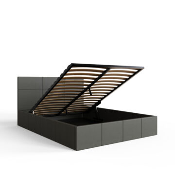 Marikina Grey PU 4′ End Lift Small Double Ottoman Bed