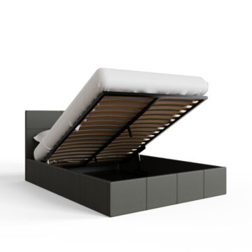 Marikina Grey PU 4′ End Lift Small Double Ottoman Bed