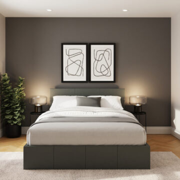 Marikina Grey PU 4′ End Lift Small Double Ottoman Bed