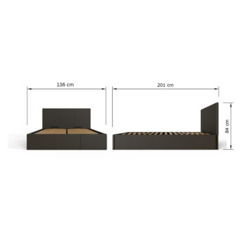 Marikina Grey 4′ End Lift Small Double Ottoman Bed