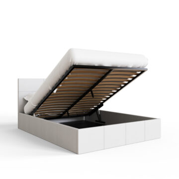 Marikina White 4′ End Lift Small Double Ottoman Bed