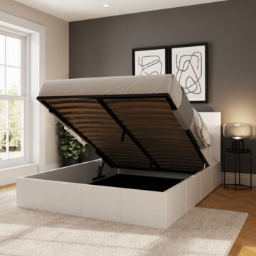 Marikina White 4′ End Lift Small Double Ottoman Bed