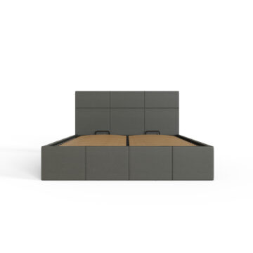 Marikina Grey PU 4’6 End Lift Ottoman Double Bed