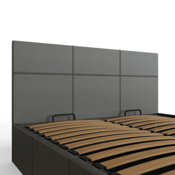 Marikina Grey PU 4’6 End Lift Ottoman Double Bed