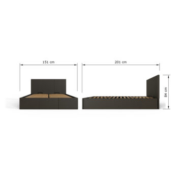 Marikina Grey 4’6 End Lift Ottoman Double Bed