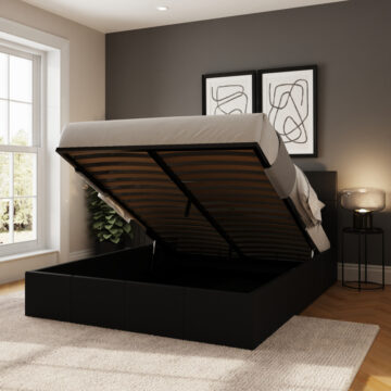 Marikina Black 5′ End Lift King Size Ottoman Bed