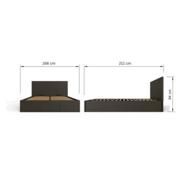 Marikina Grey 5′ End Lift King Size Ottoman Bed