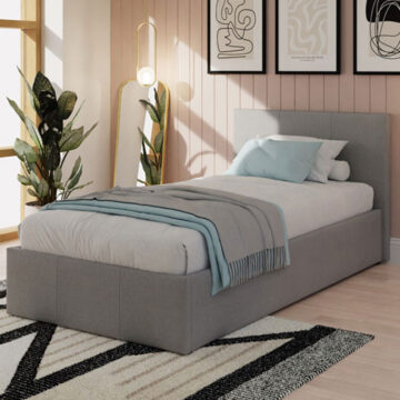 Marikina Side Lift Ottoman Single Bed | Grey