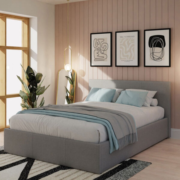 Marikina End Lift Ottoman Double Bed | Grey