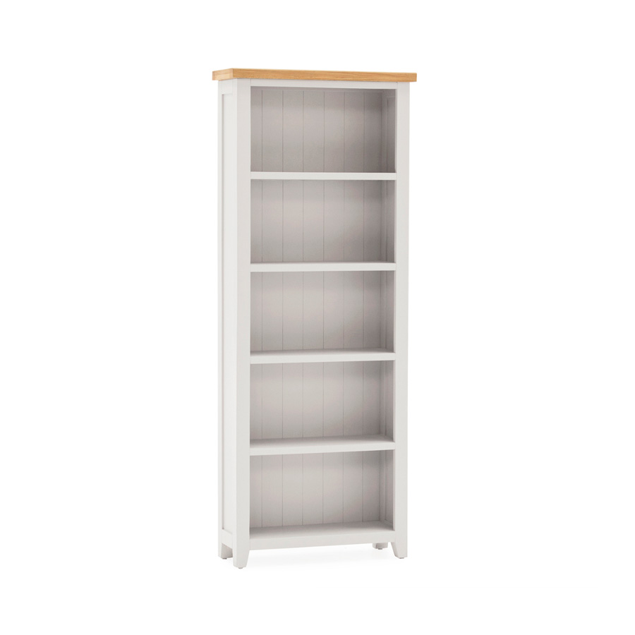Adlington Grey Large Painted Bookcase Fully Assembled Oak World