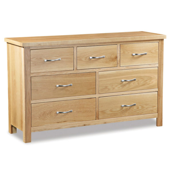 Brancepeth Oak 3 Over 4 Chest of Drawers | Lacquered Finish
