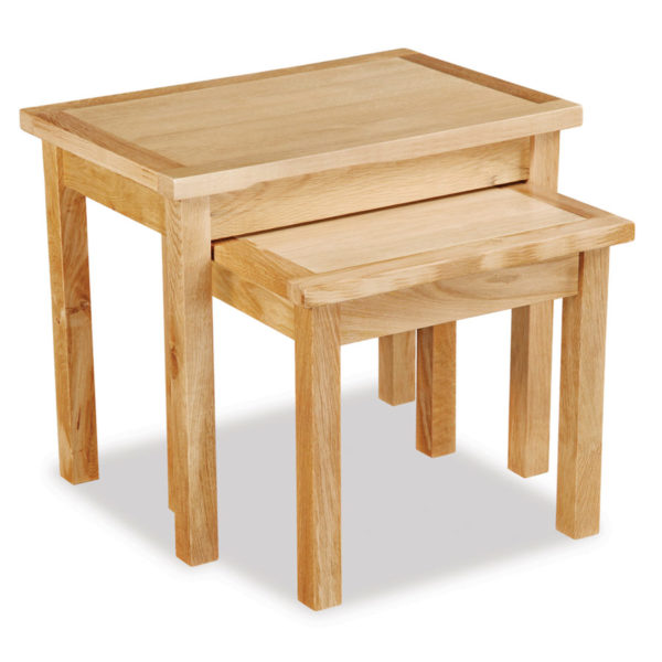 Brancepeth Oak Nest of 2 Tables | Lacquered Finish