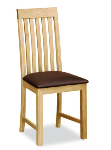 Brancepeth Oak Slatted Dining Chair | Lacquered Finish | Clearance
