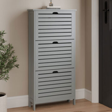 Orsk Grey Three Tier Shoe Cabinet