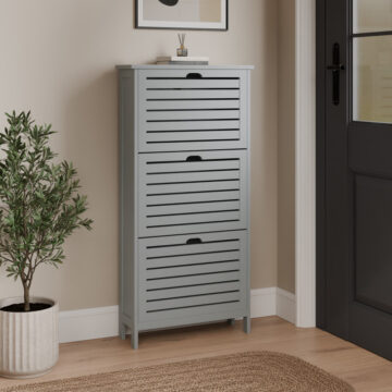Orsk Grey Three Tier Shoe Cabinet