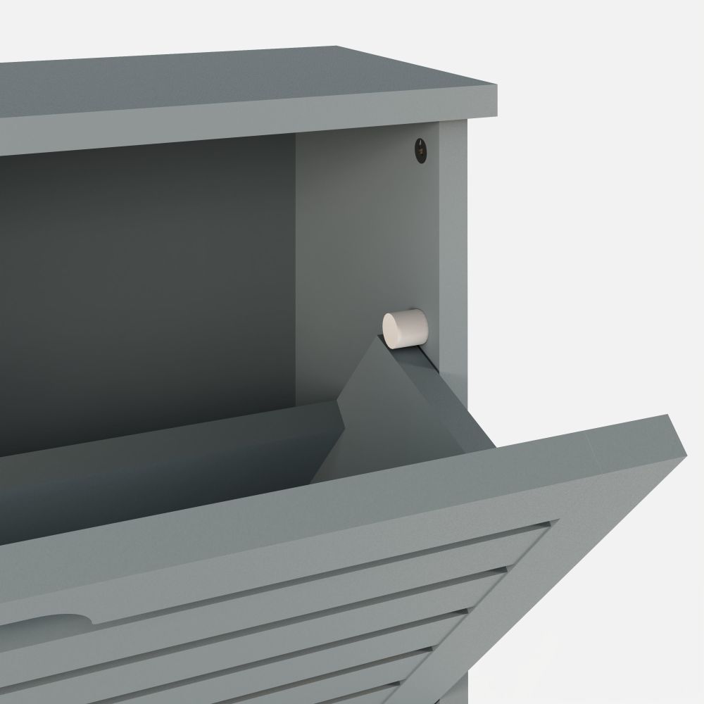 Orsk Grey Three Tier Shoe Cabinet