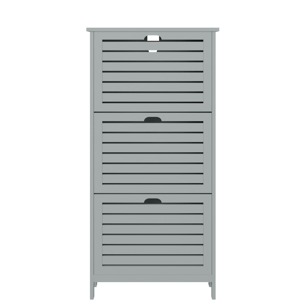 Orsk Grey Three Tier Shoe Cabinet