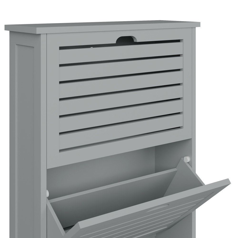 Orsk Grey Three Tier Shoe Cabinet