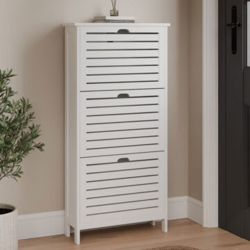 Orsk White Three Tier Shoe Cabinet