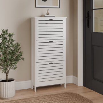 Orsk White Three Tier Shoe Cabinet