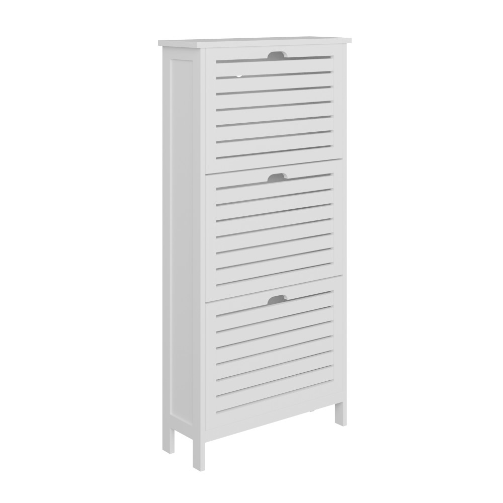 Orsk White Three Tier Shoe Cabinet