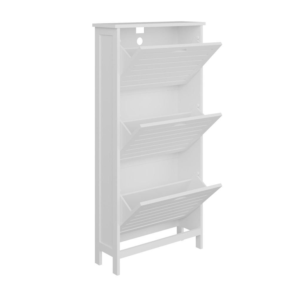 Orsk White Three Tier Shoe Cabinet