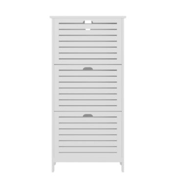 Orsk White Three Tier Shoe Cabinet
