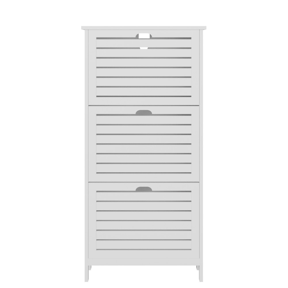 Orsk White Three Tier Shoe Cabinet