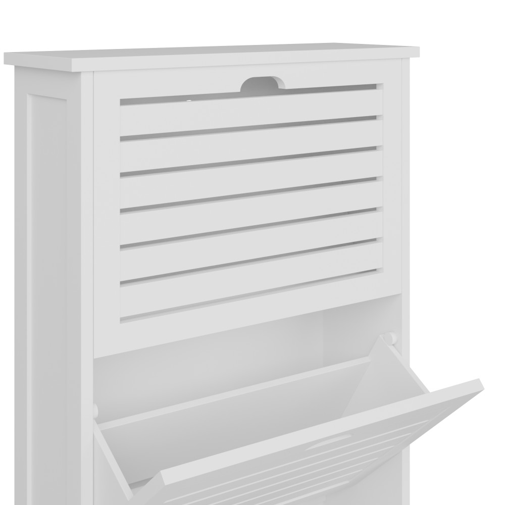 Orsk White Three Tier Shoe Cabinet