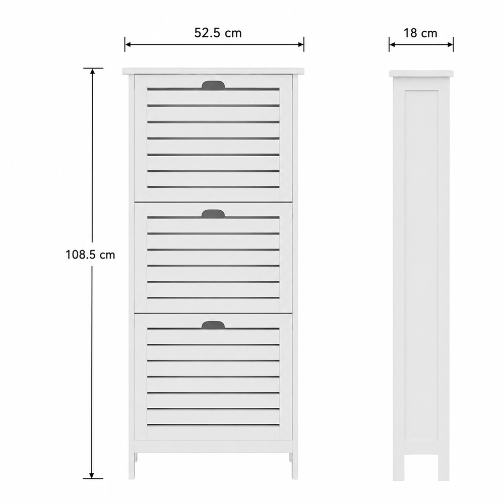 Orsk White Three Tier Shoe Cabinet