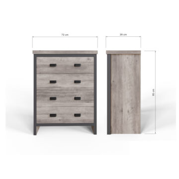Fenway Grey 4 Piece Bedroom Set