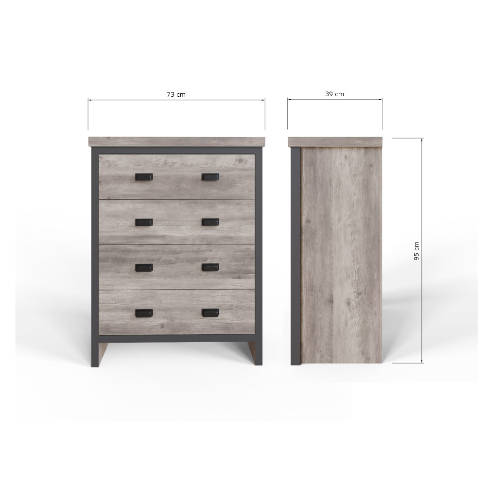 Fenway Grey 4 Piece Bedroom Set