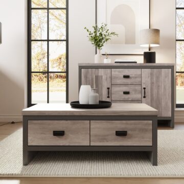 Fenway Grey 2 Drawer Coffee Table
