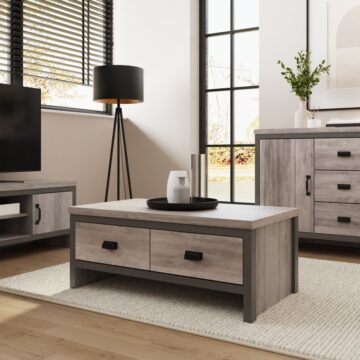 Fenway Grey 2 Drawer Coffee Table
