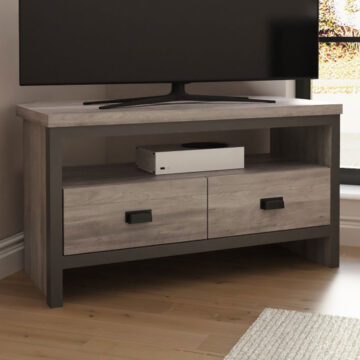 Fenway Grey 2 Drawer Corner TV Unit 86cm | Clearance