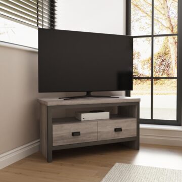 Fenway Grey 2 Drawer Corner TV Unit 86cm | Clearance