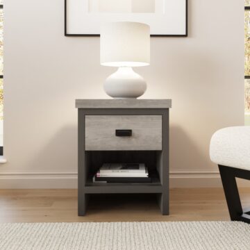 Fenway Grey 1 Drawer Lamp Table | Bedside Table