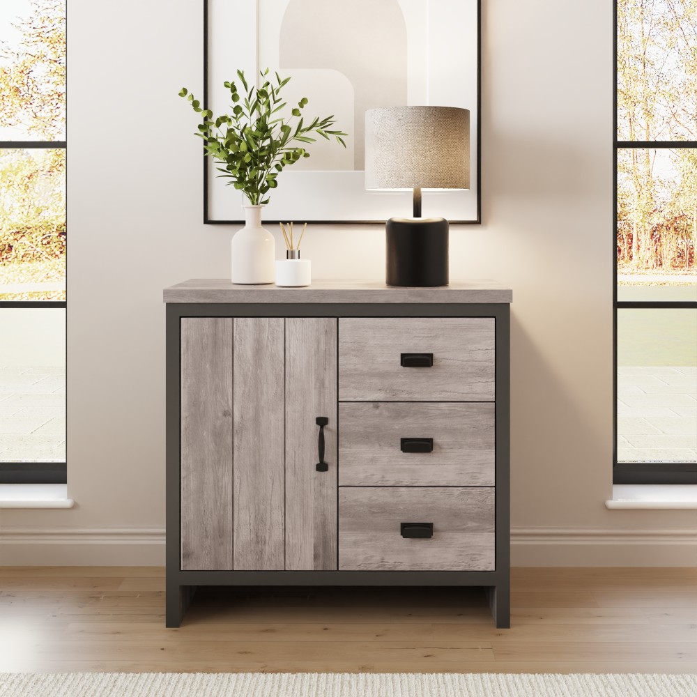 Fenway Grey 1 Door Sideboard with Drawers