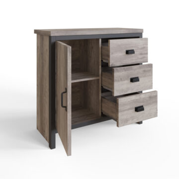 Fenway Grey 1 Door Sideboard with Drawers
