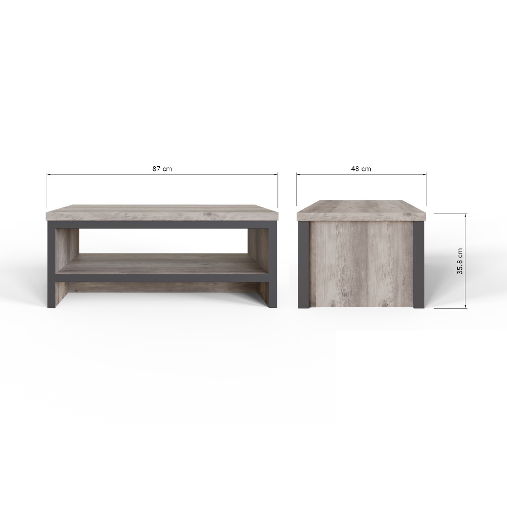 Fenway Grey Simple Coffee Table