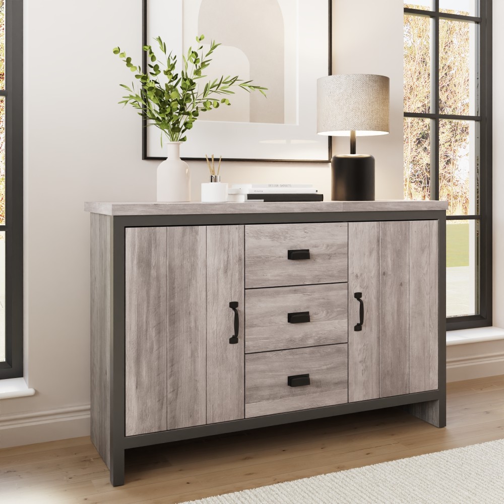 Fenway Grey 2 Door Sideboard with Drawers