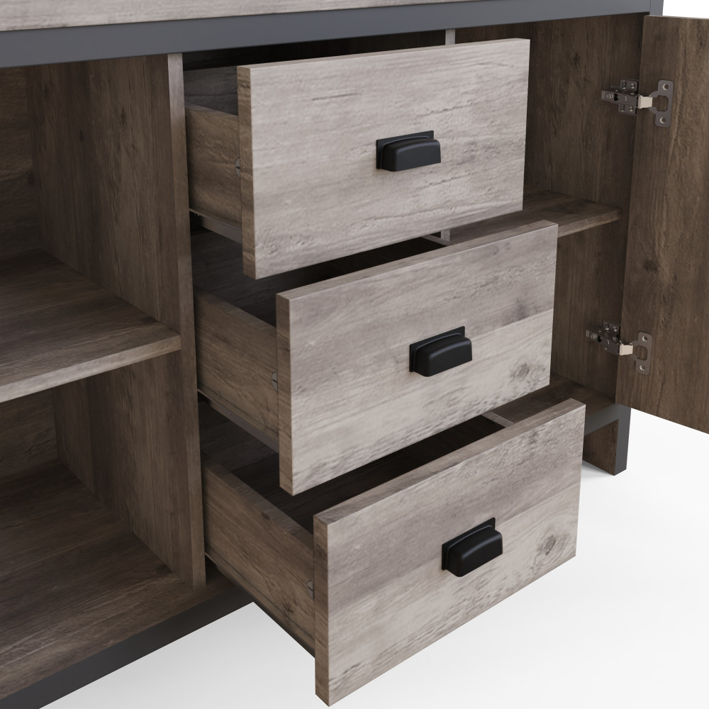 Fenway Grey 2 Door Sideboard with Drawers