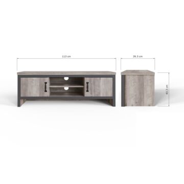 Fenway Grey 2 Door TV Unit 113cm