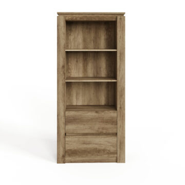 Valley 2 Drawer Bookcase | Oak Finish